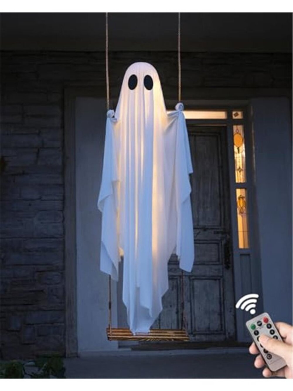 Halloween Decorations Outdoor - 5 FT Large Hanging Swing Ghost Halloween Decor